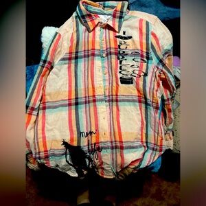 Custom button down bubbles top